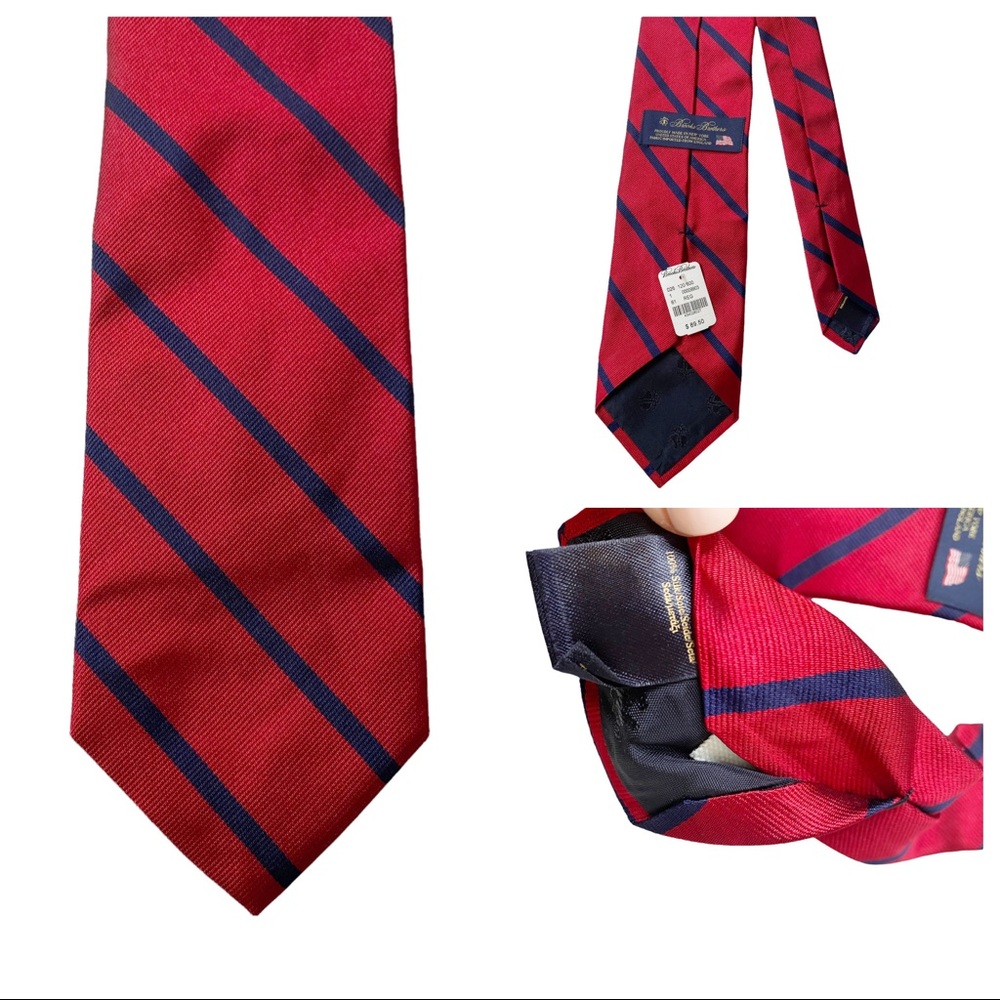 NWT Brooks Brothers Red Blue Striped Silk Tie